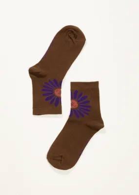 AFENDS Unisex Daisy - Crew Socks - Toffee