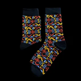 African socks / Afro socks - Brown bogolan