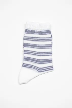 AM-781 Border Socks Blue/White