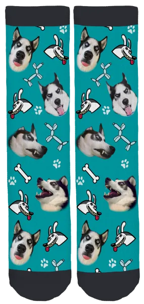 Blu the Husky Crew Socks