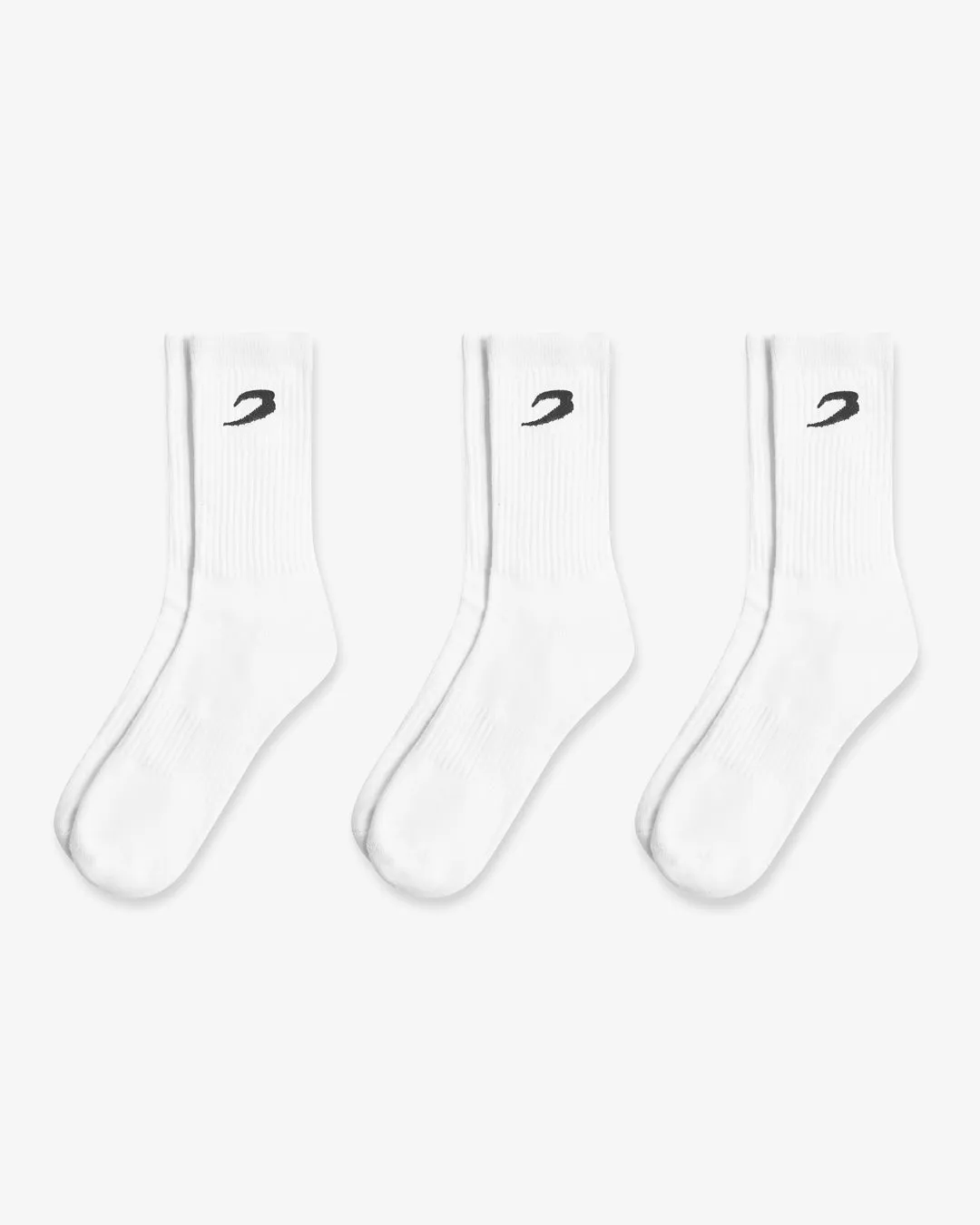 BOXRAW Crew Socks (3 Pairs) - White