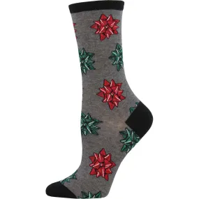 Christmas Bows Socks  | Crew Socks for Women