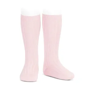 Condor Socks - Ribbed, Knee High - Pink