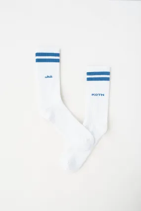 Crew Socks in French Blue Stripe