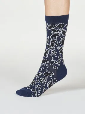 Essie Forest Animal Socks - Navy