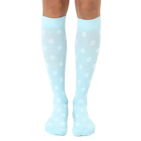 Floral Compression Socks with Daisies with 15-20 mmHg