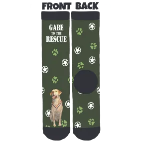 Gabe to the Rescue Green Crew Socks