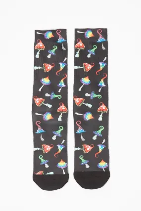 Guys Sublimated Magic Mushroom Print Socks