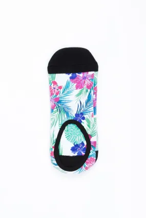 Guys Tropical Floral Print Liner Socks