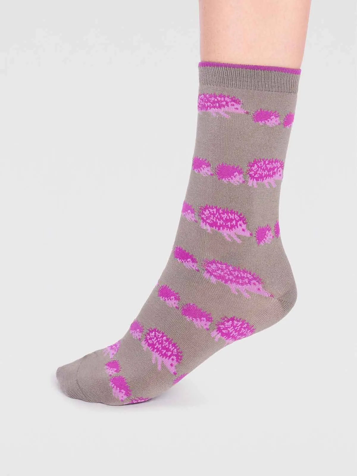 Hadley Bamboo Hedgehog Socks  - Olive Green