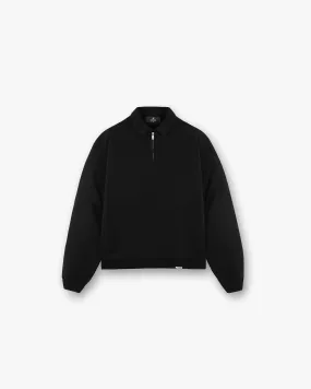 Premium Oversized Black Quarter Zip Sweatshirt