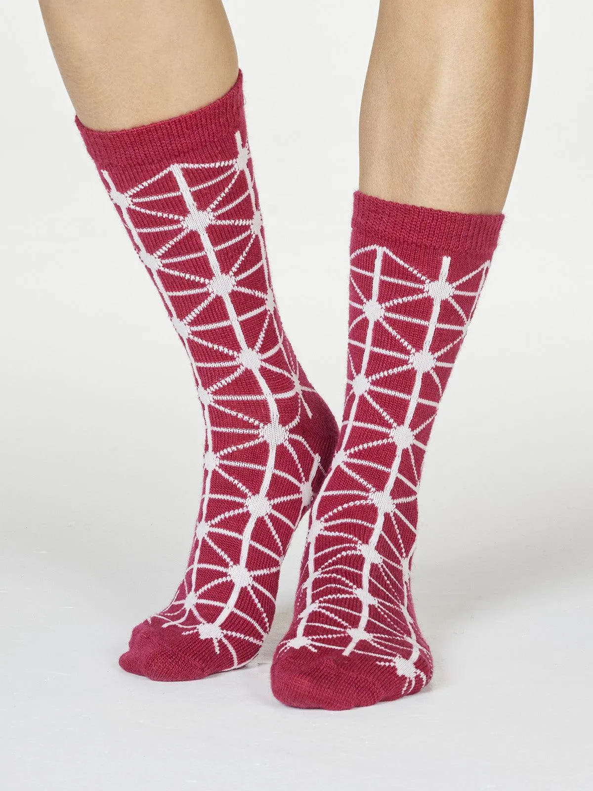 Jannie Wool Socks - Cranberry Red