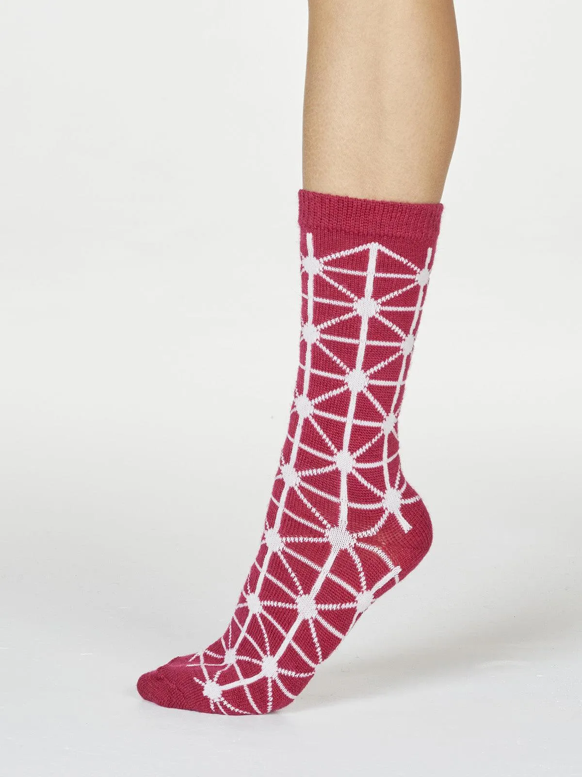 Jannie Wool Socks - Cranberry Red