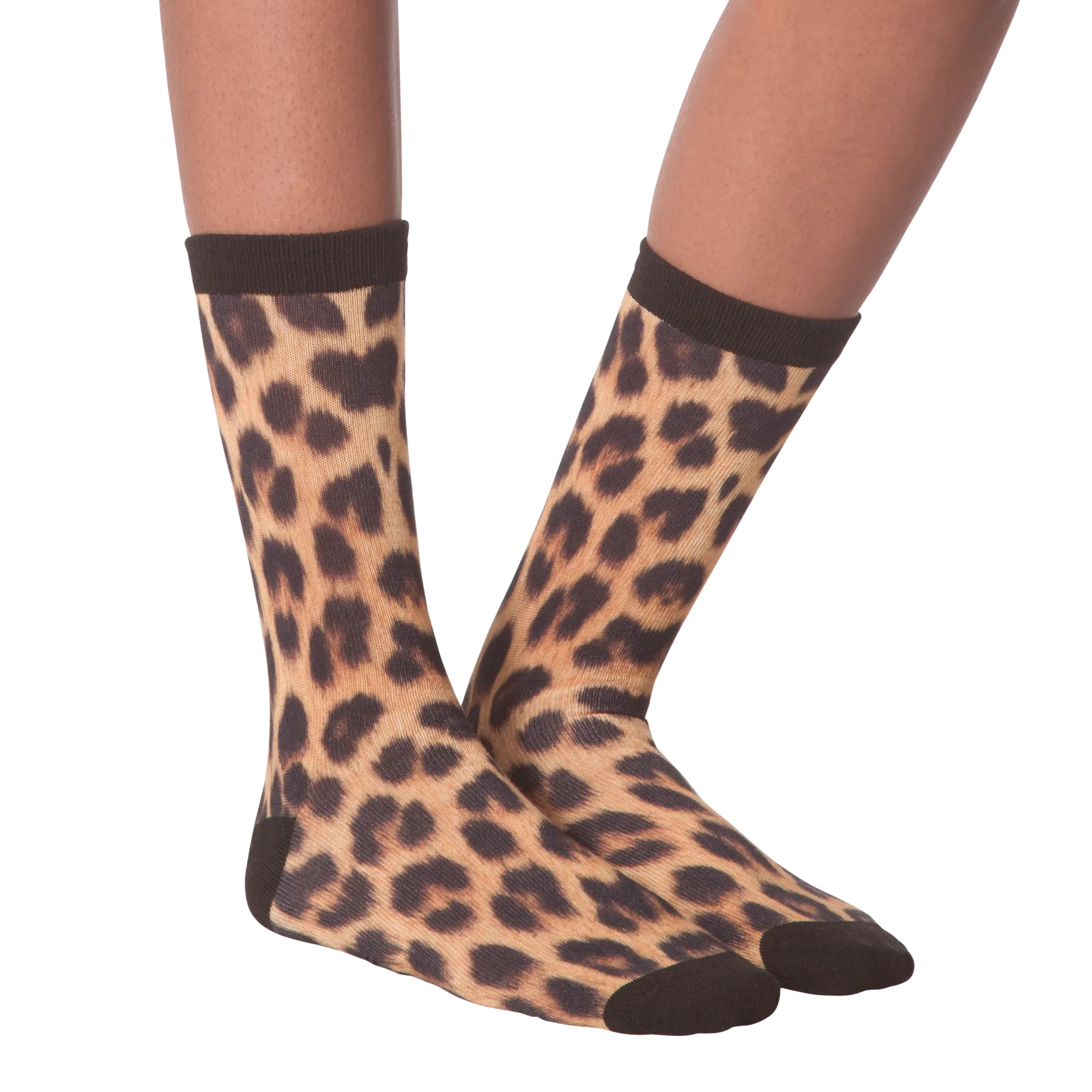 K.Bell Women's Leopard 360 Print Crew Socks