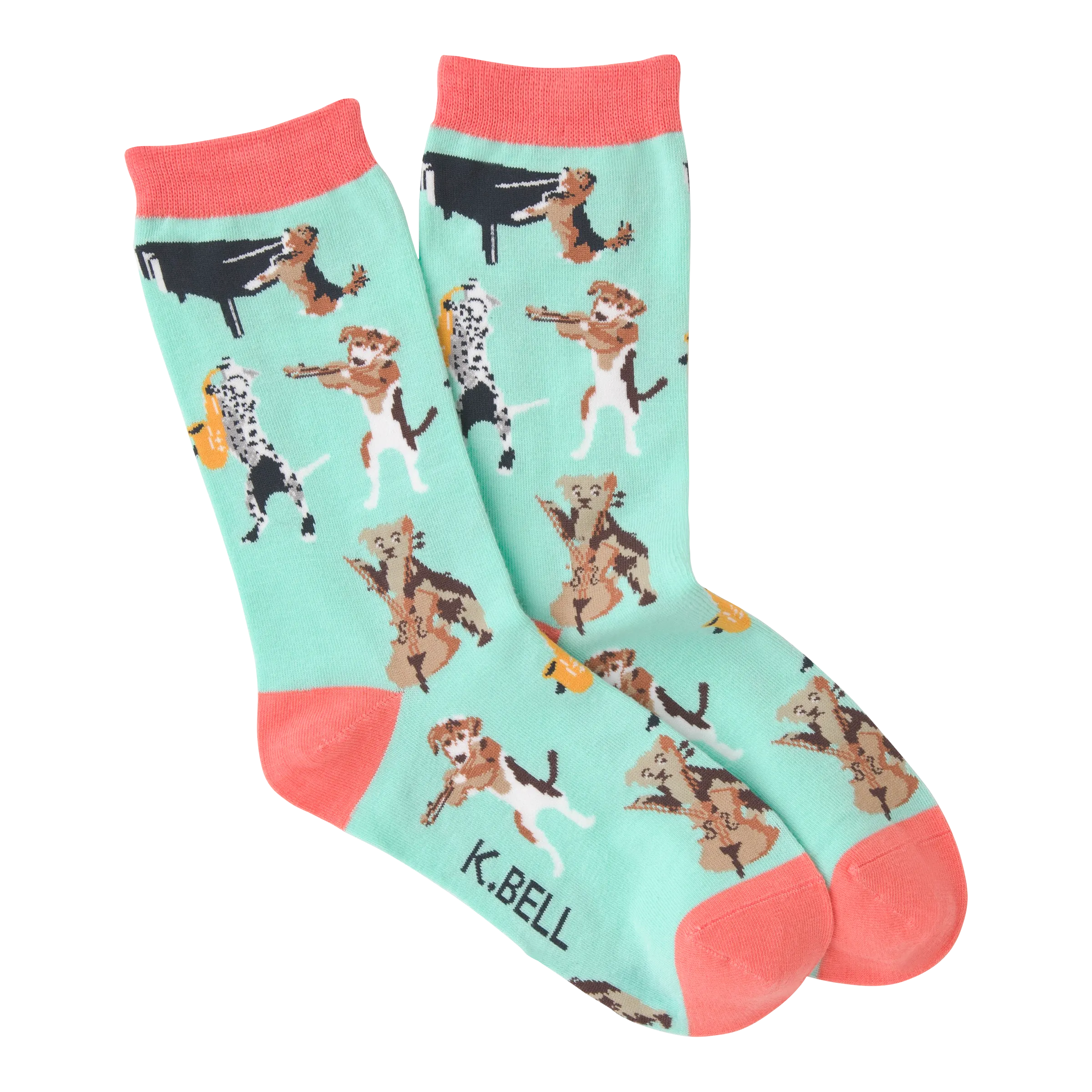 K.Bell Women's Musical Dogs Crew Socks