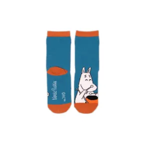 Kids Socks Moomintroll Drumming Petrol Blue