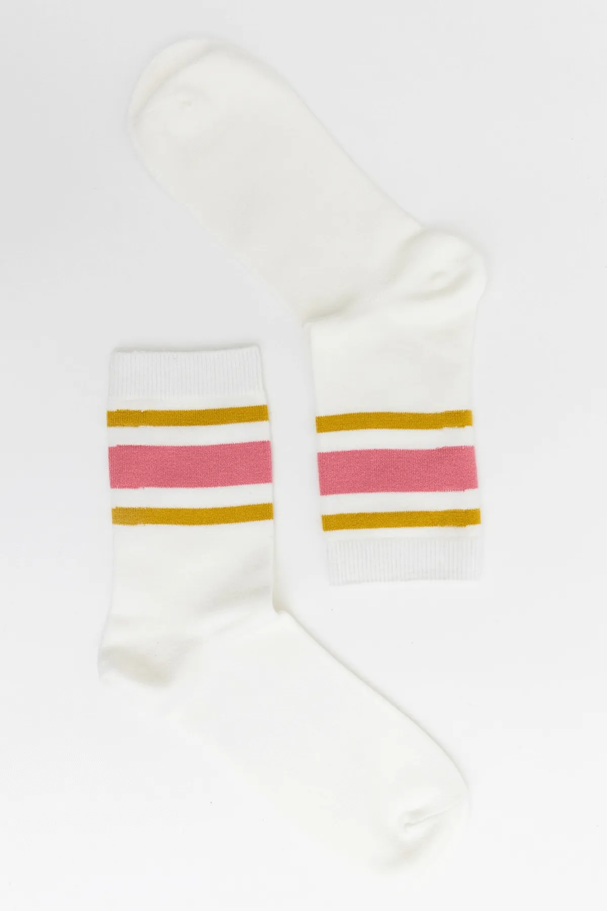 Leto Retro Stripe Style Crew Socks