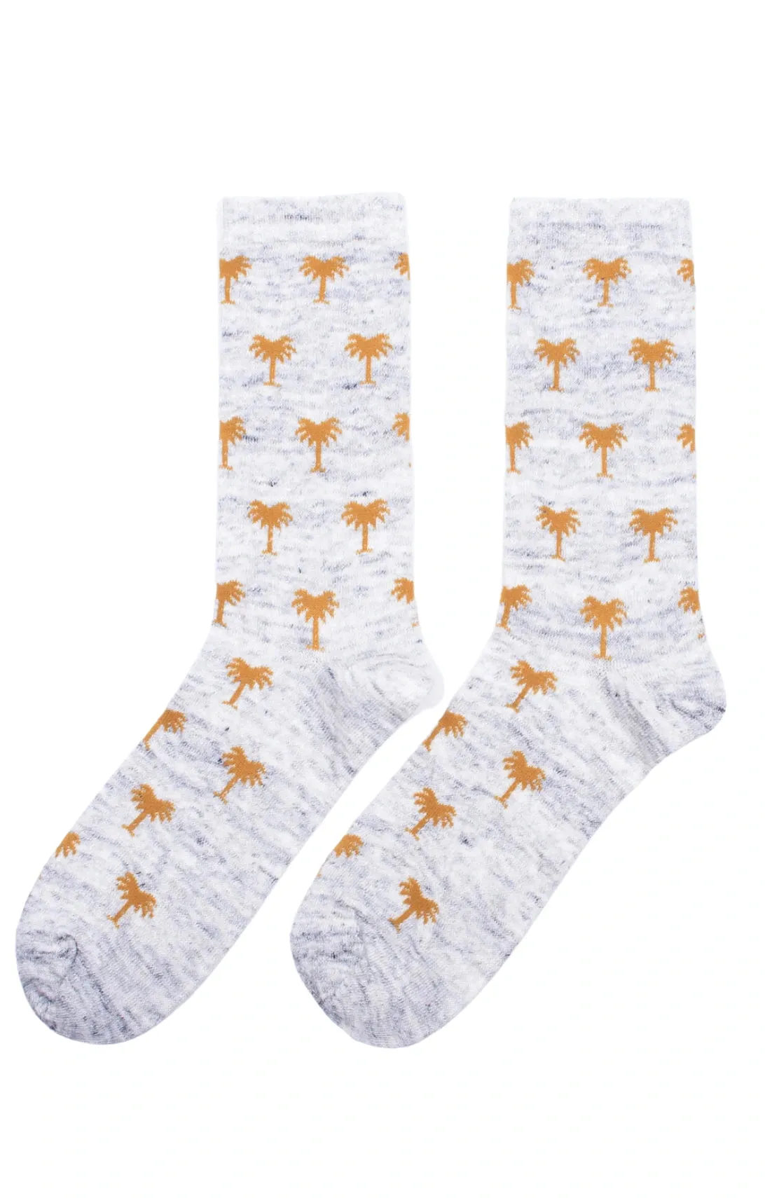 Linen Palm Tree Crew Socks