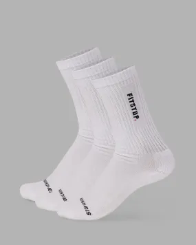 LSKD x Fitstop 3 Pack Crew Socks - White