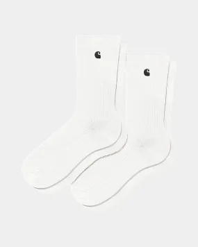 Madison Socks (2 Pack) | White / Black