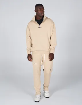 Mens Quarter Zip Crew- Cream