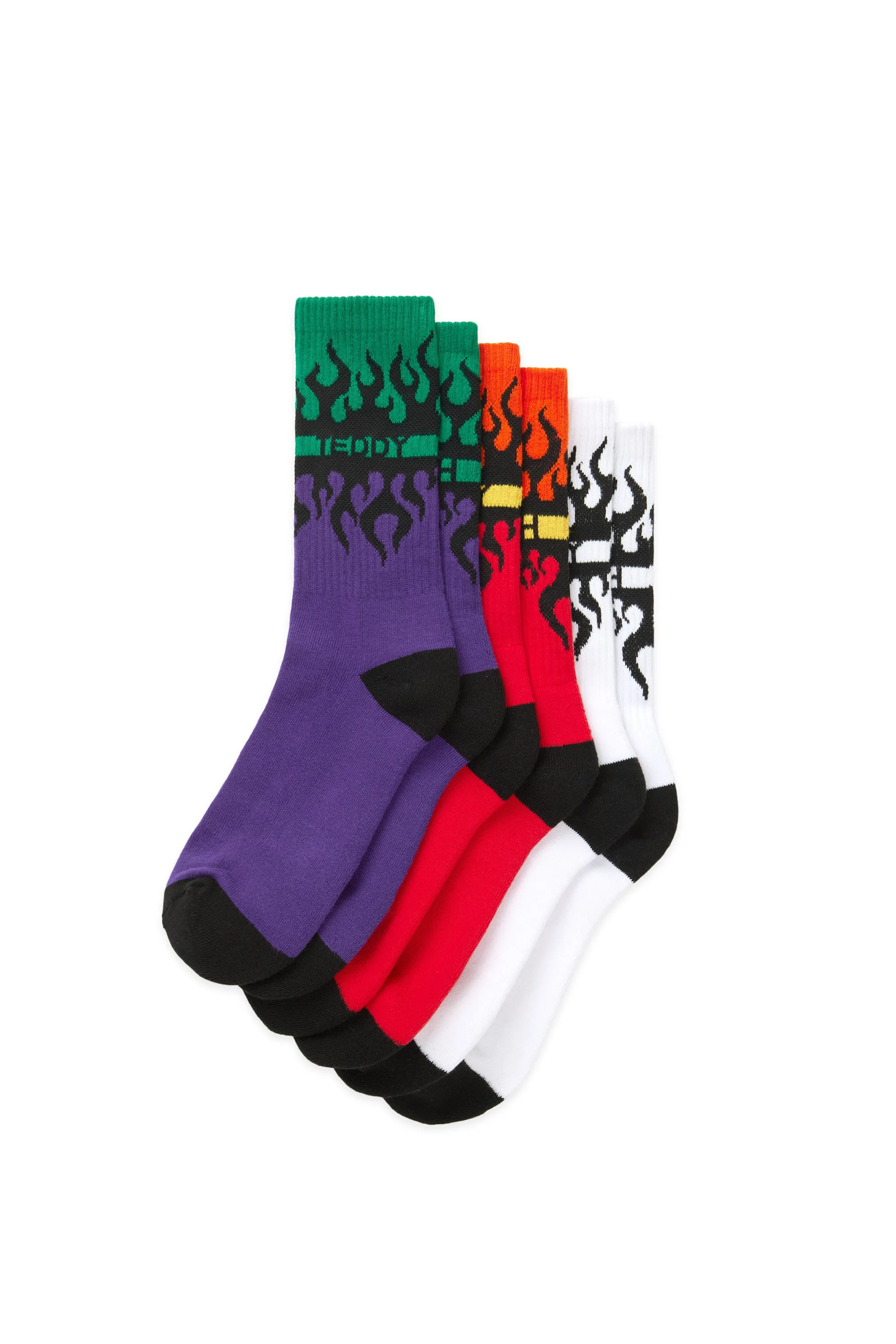 Mirrored Flame Socks - 3 Pack