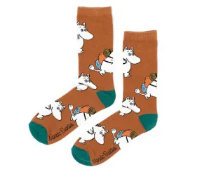 Moomintroll Adventuring Men Socks - Brown