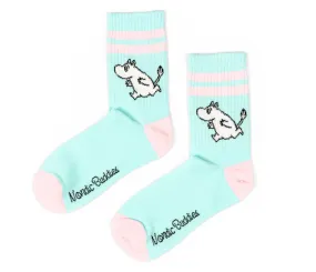 Moomintroll Retro Ladies Socks - Light Blue