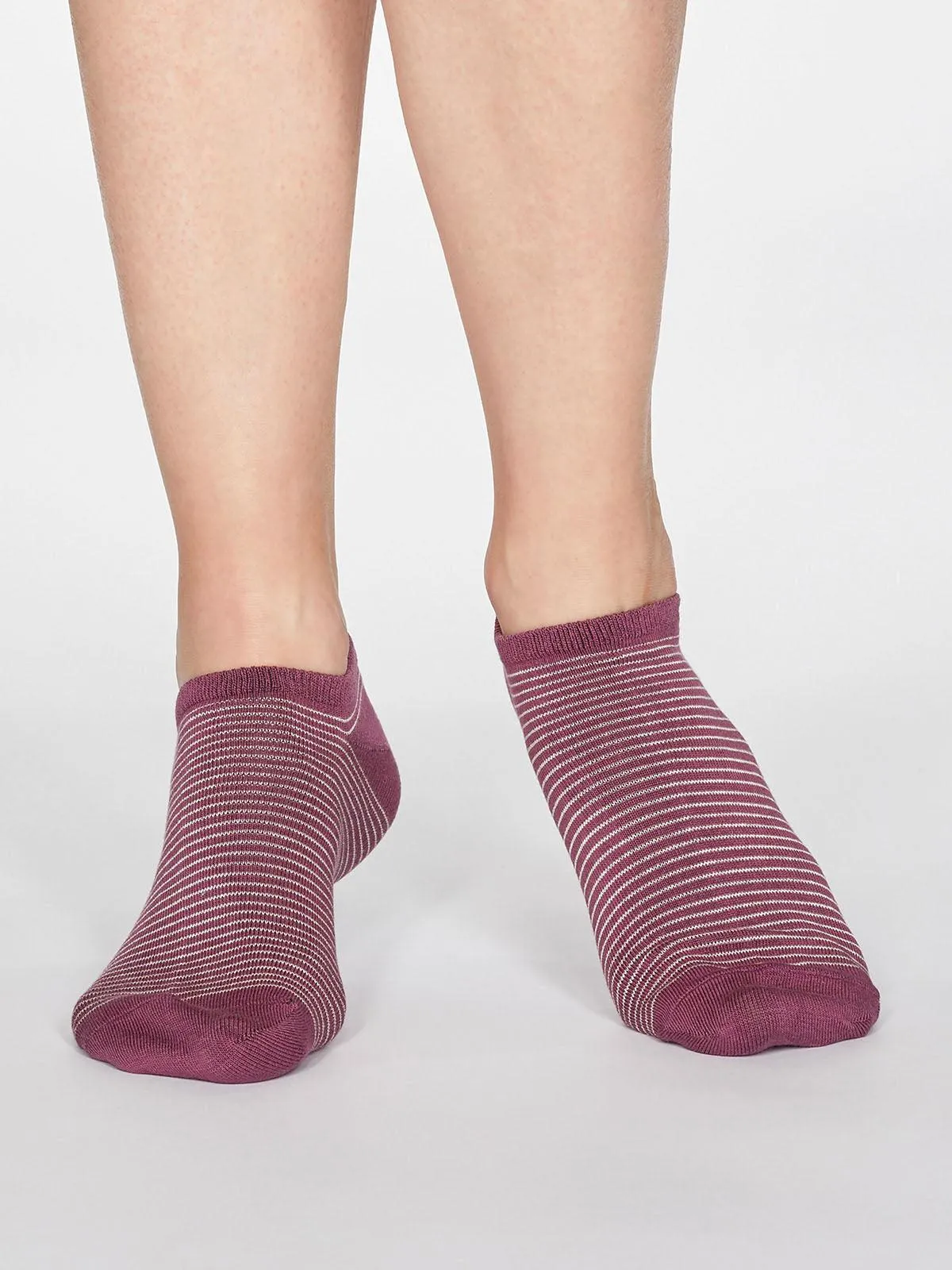 Peggy Stripe Socks - Mauve Pink