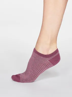 Peggy Stripe Socks - Mauve Pink