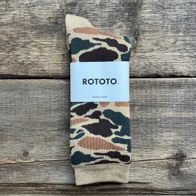 Pile Camo Crew Socks, Khaki