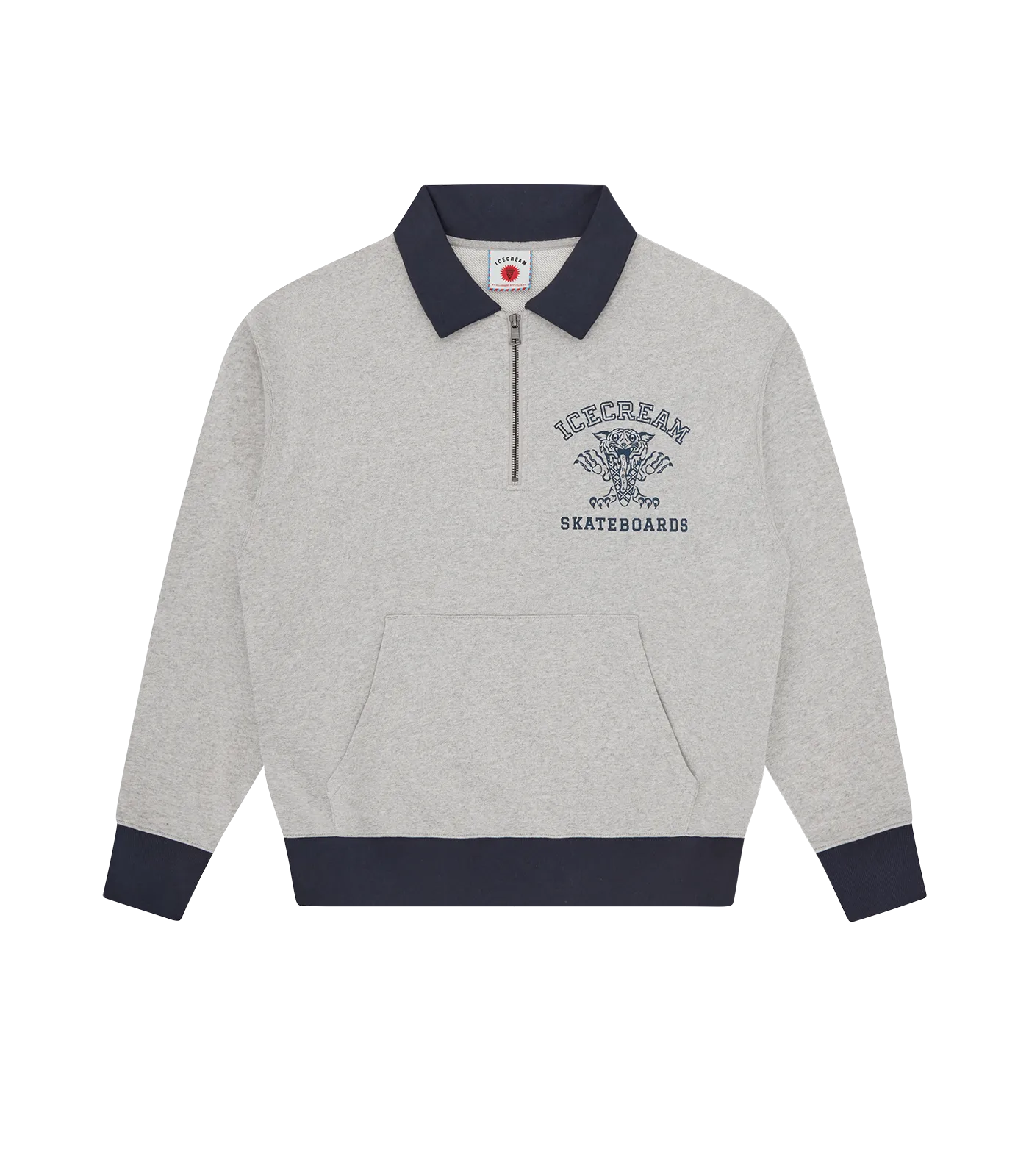 QUARTER ZIP - HEATHER GREY