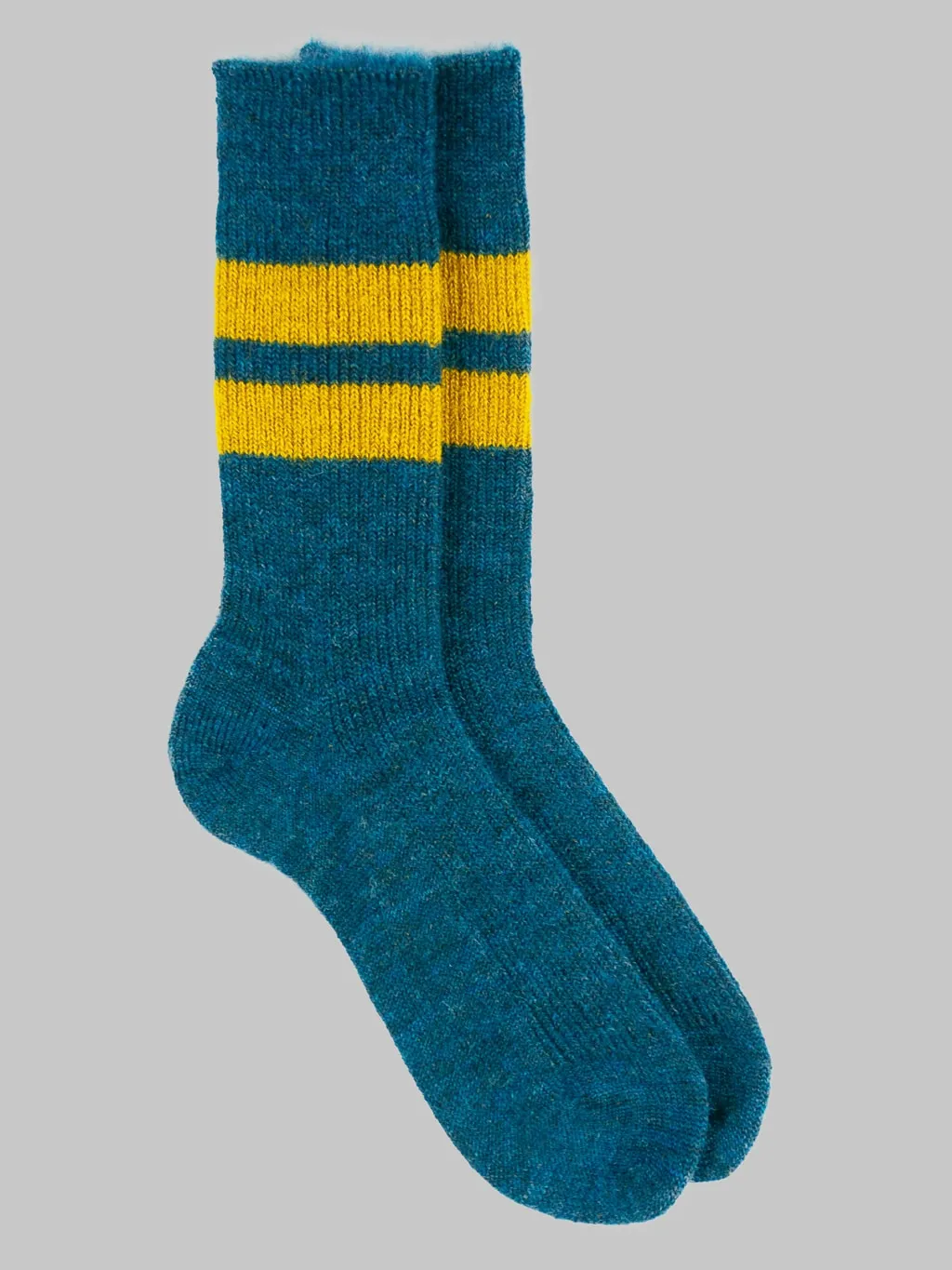 ROTOTO Brushed Mohair Crew Socks Deep Blue