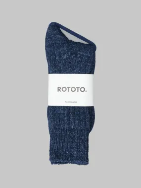 ROTOTO Denim Tone Crew Socks Dark