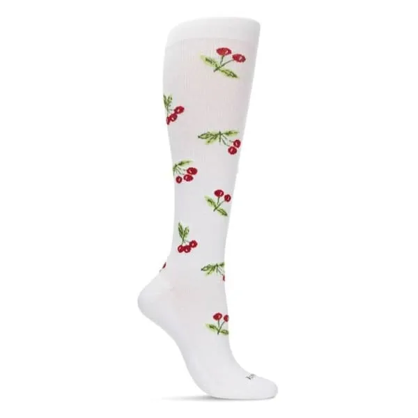 Sale Very Cherry Compression Socks with 8-15 mmHg in White or Black