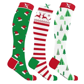 Santa is Coming Compression Socks (3-pairs)