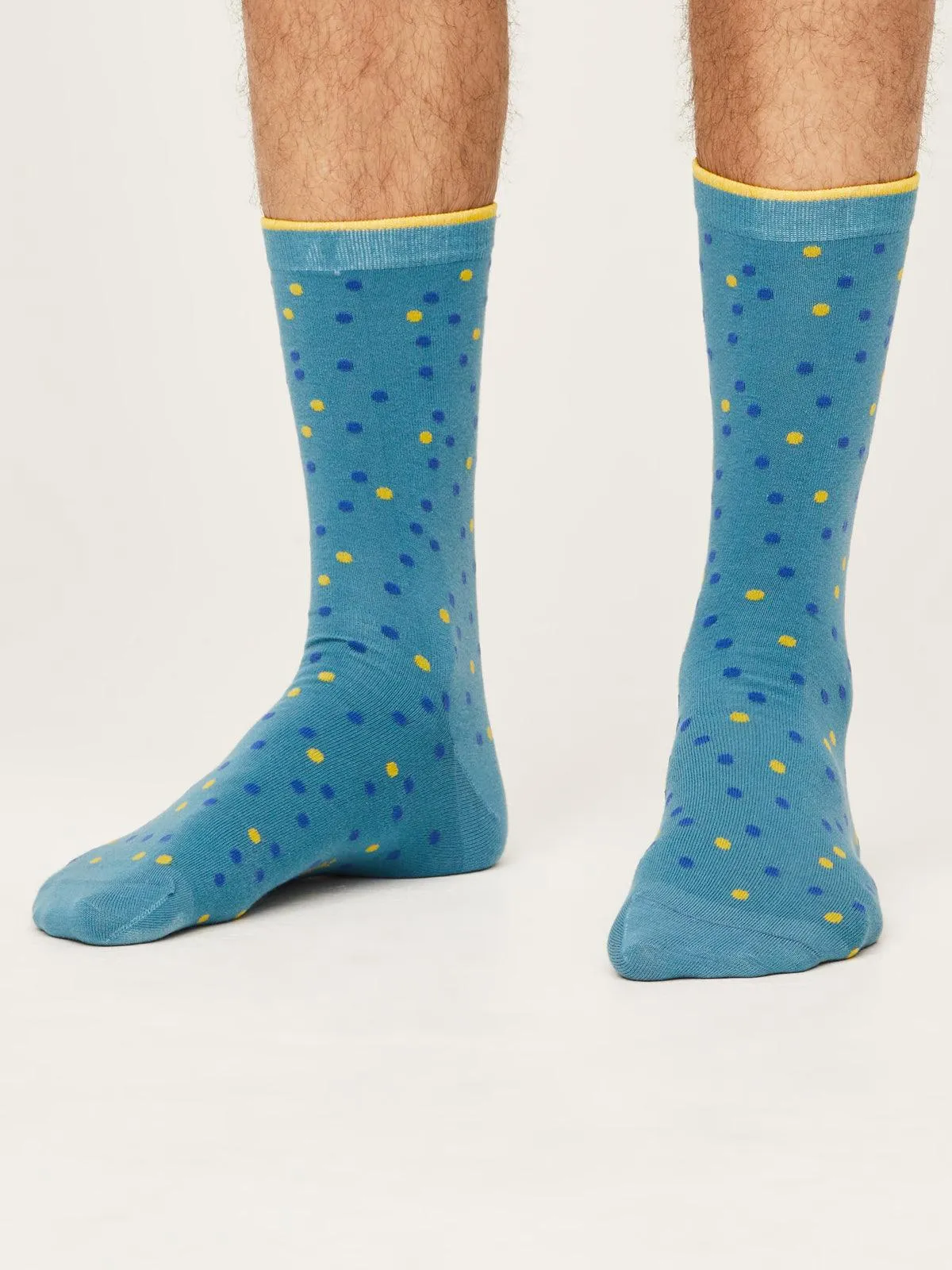 Spotty Socks - Dusty Blue