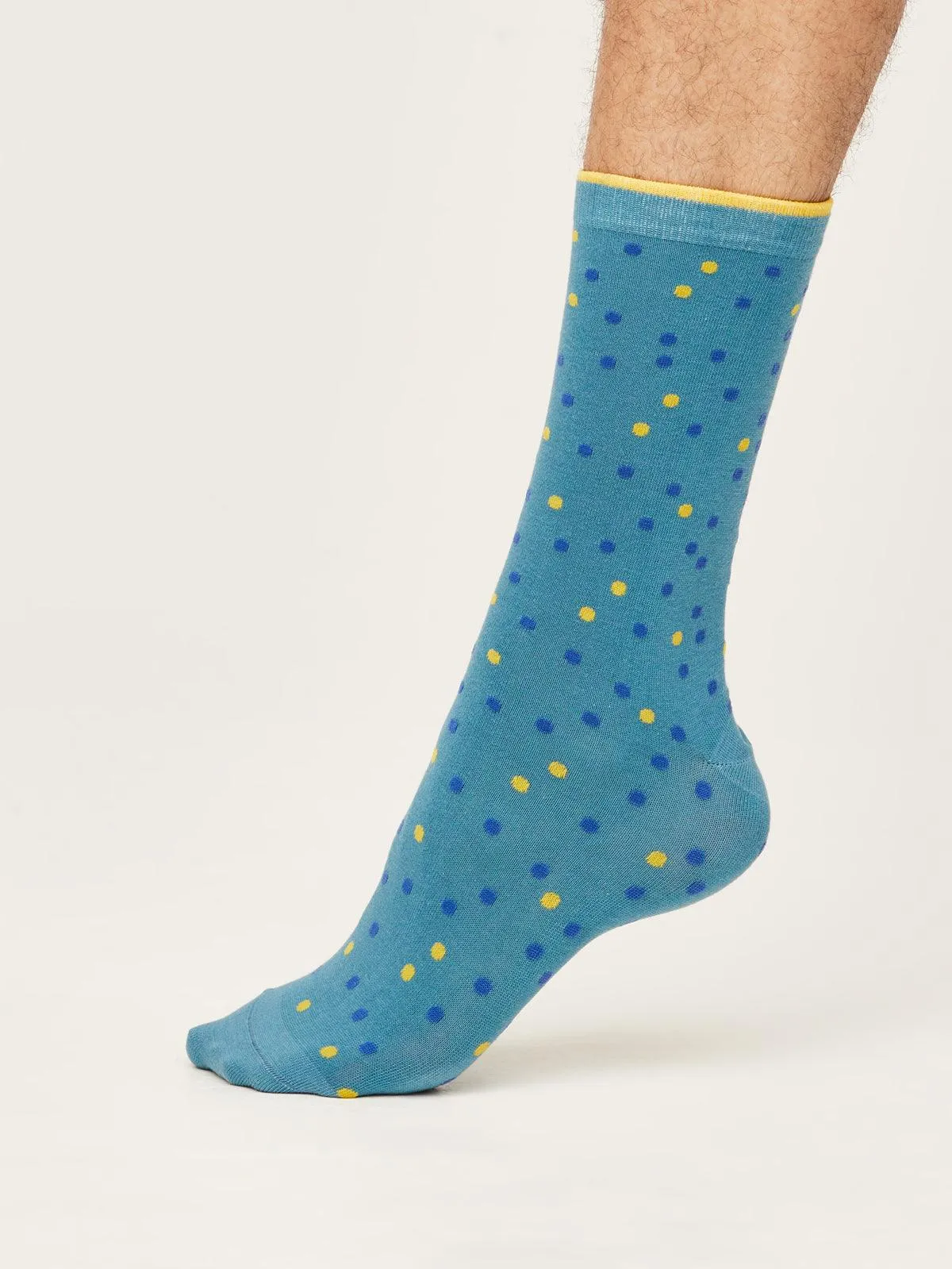 Spotty Socks - Dusty Blue