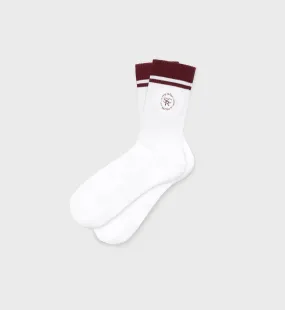 SRHWC Socks - White/Maroon