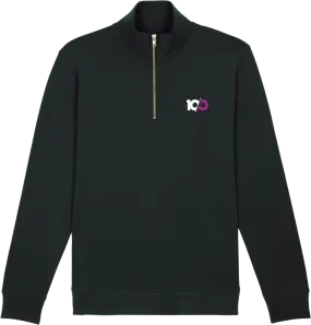 ten/o 'Logo' Embroidered Quarter Zip - Black