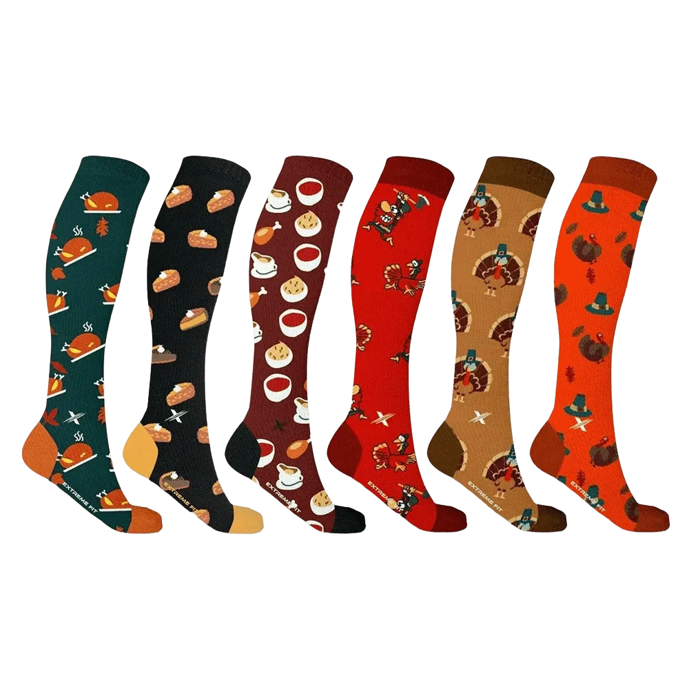 Thanksgiving Compression Socks (6-Pairs)