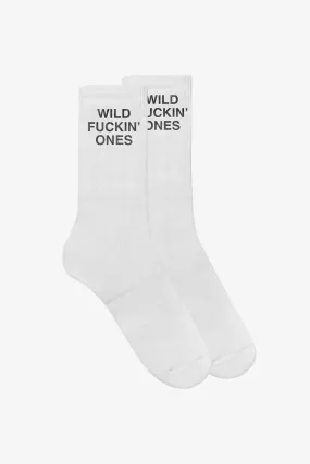 Wild Fuckin Ones Socks | White