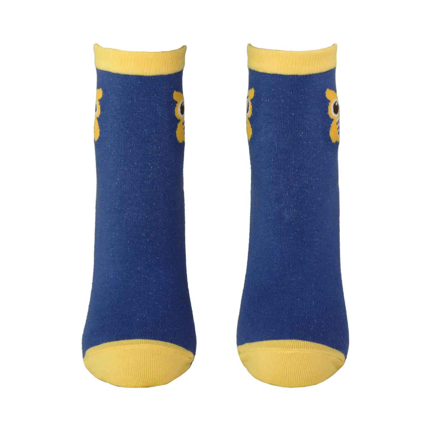 Women's Owl Design Crew Socks - Navy