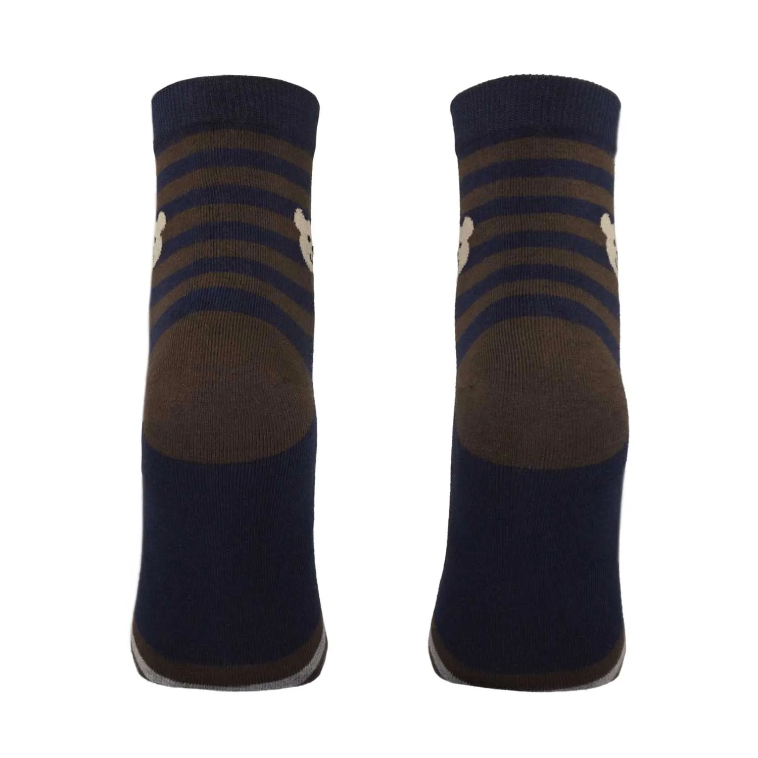 Women's Pretty Bear Design Crew Socks - Navy